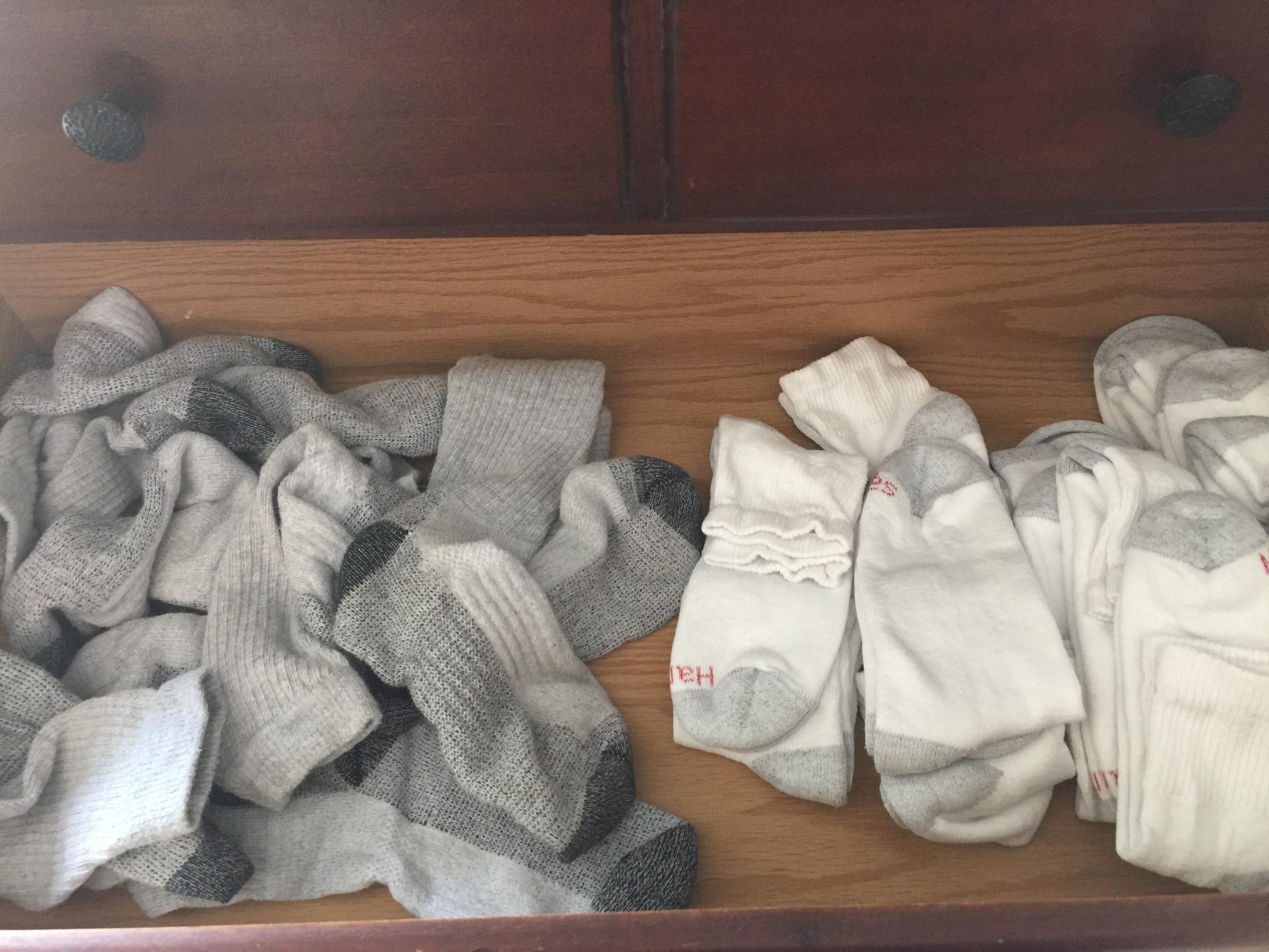 White and Gray Socks